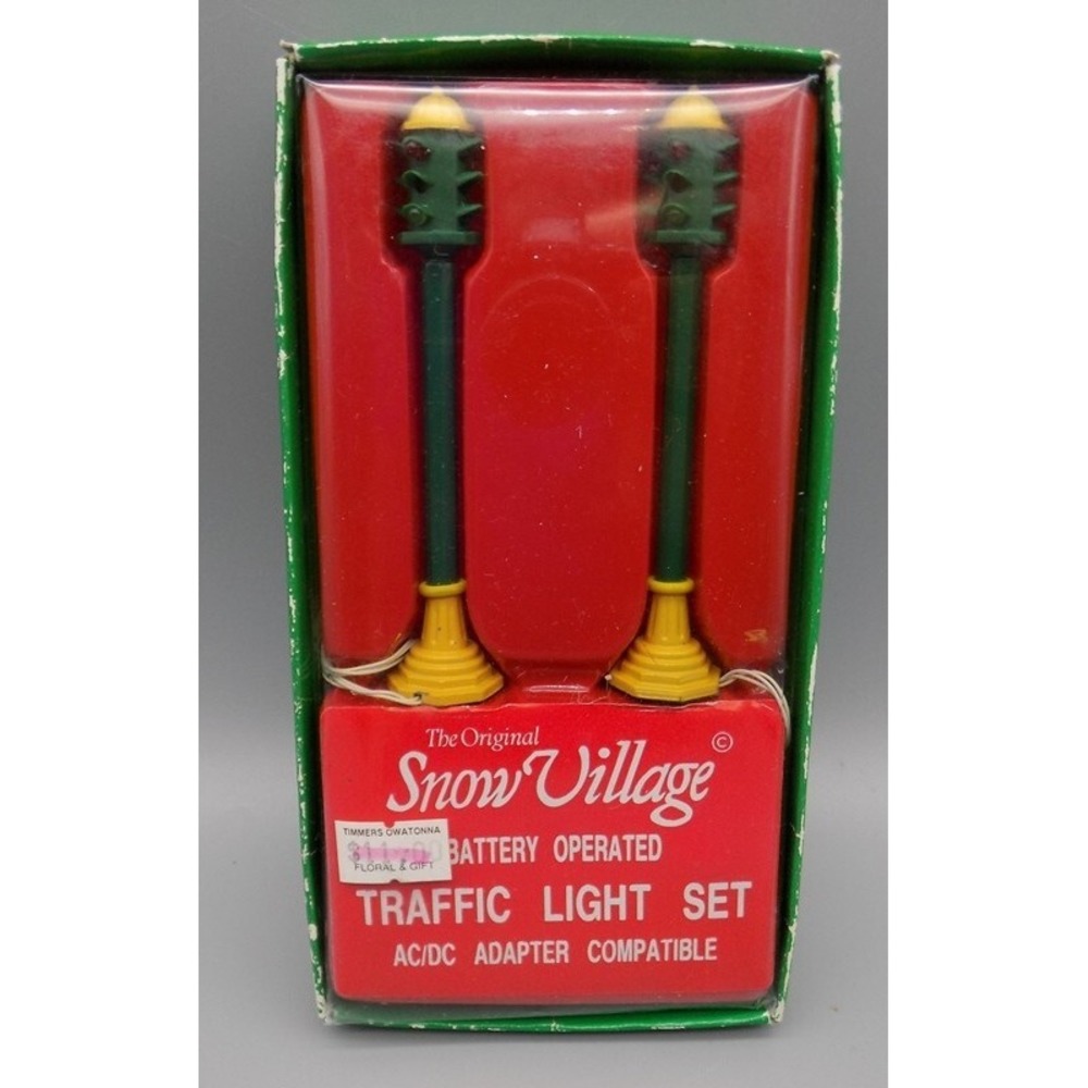 New Snow Village Set Of 2 Traffic Lights Department 56 Working in Box Vintage